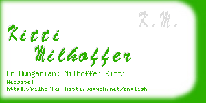 kitti milhoffer business card